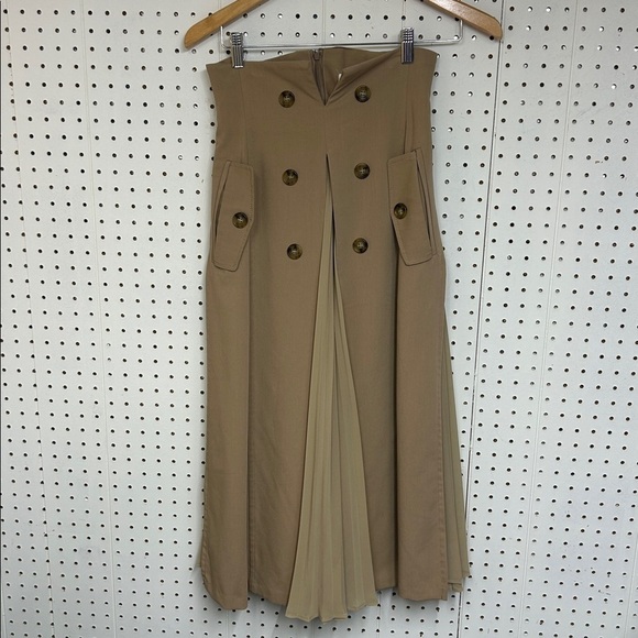 Fray I.D Dresses & Skirts - Fray I.D Chic Tan Pleated Women's Skirt
